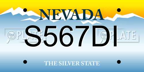 S567DI Nevada License Plate