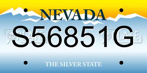 S56851G Nevada License Plate