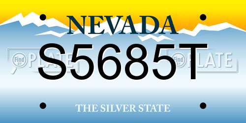 S5685T Nevada License Plate