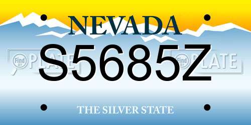 S5685Z Nevada License Plate