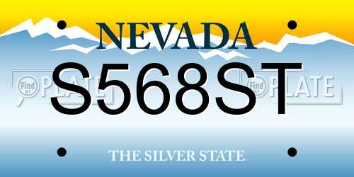 S568ST Nevada License Plate