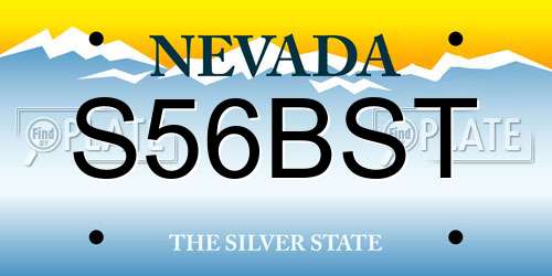 S56BST Nevada License Plate