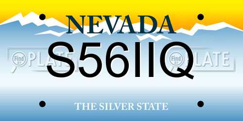 S56IIQ Nevada License Plate
