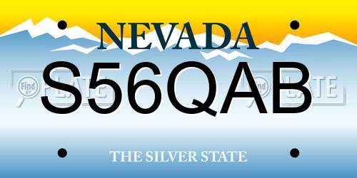 S56QAB Nevada License Plate