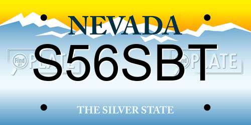 S56SBT Nevada License Plate