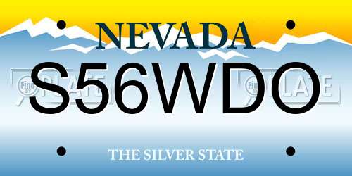 S56WDO Nevada License Plate