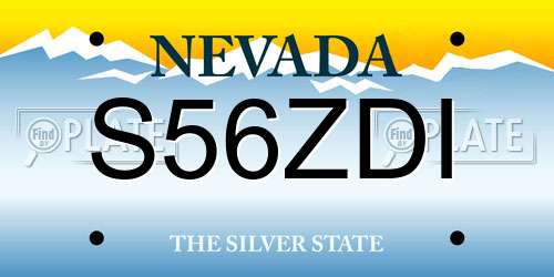 S56ZDI Nevada License Plate