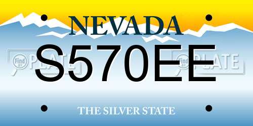 S570EE Nevada License Plate