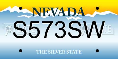 S573SW Nevada License Plate