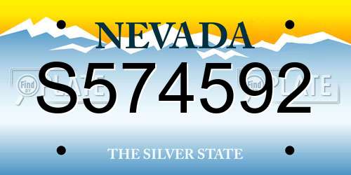 S574592 Nevada License Plate