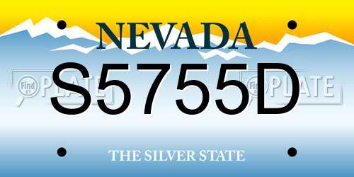S5755D Nevada License Plate