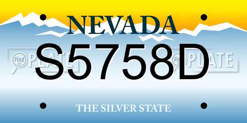 S5758D Nevada License Plate