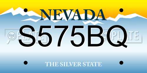 S575BQ Nevada License Plate