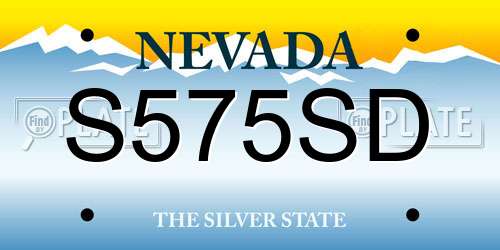 S575SD Nevada License Plate