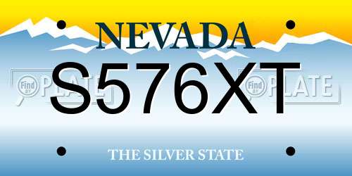 S576XT Nevada License Plate