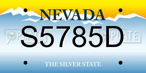 S5785D Nevada License Plate