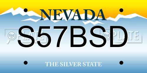 S57BSD Nevada License Plate