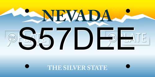 S57DEE Nevada License Plate
