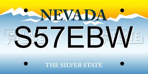 S57EBW Nevada License Plate