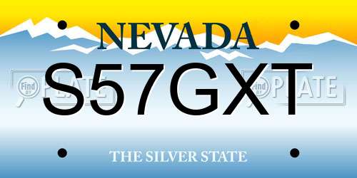 S57GXT Nevada License Plate