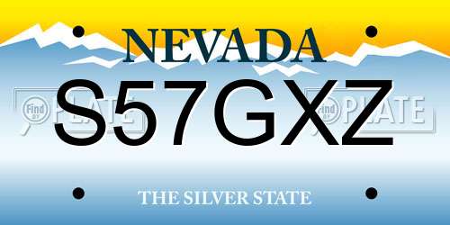 S57GXZ Nevada License Plate