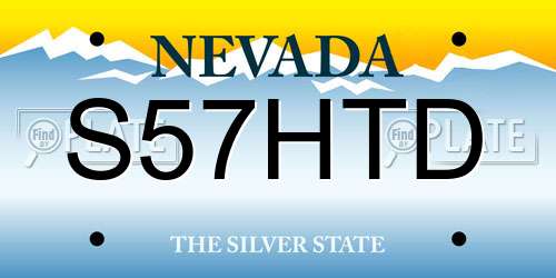 S57HTD Nevada License Plate