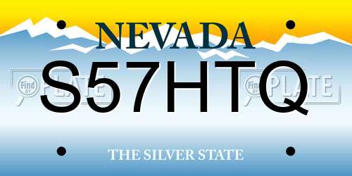 S57HTQ Nevada License Plate