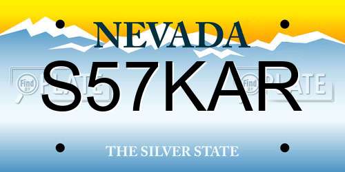 S57KAR Nevada License Plate