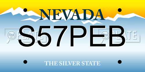 S57PEB Nevada License Plate