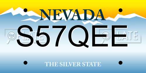 S57QEE Nevada License Plate