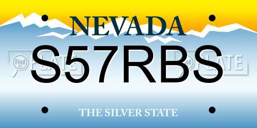 S57RBS Nevada License Plate