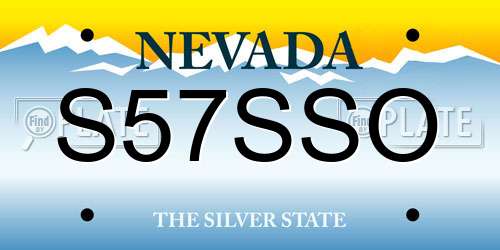 S57SSO Nevada License Plate