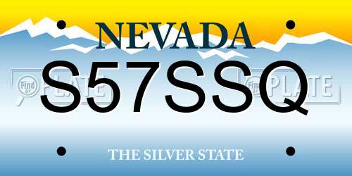 S57SSQ Nevada License Plate