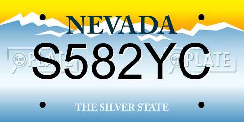 S582YC Nevada License Plate