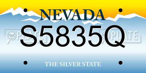 S5835Q Nevada License Plate