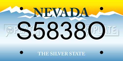 S5838O Nevada License Plate