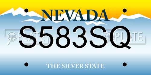 S583SQ Nevada License Plate