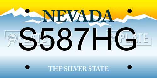 S587HG Nevada License Plate