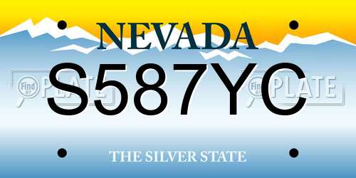 S587YC Nevada License Plate