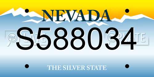 S588034 Nevada License Plate