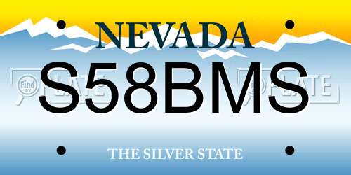 S58BMS Nevada License Plate