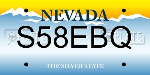 S58EBQ Nevada License Plate
