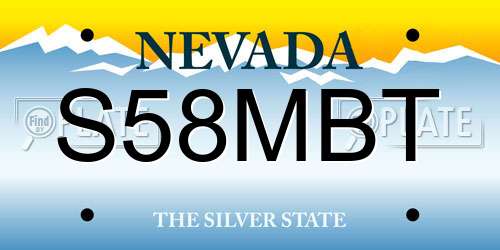 S58MBT Nevada License Plate