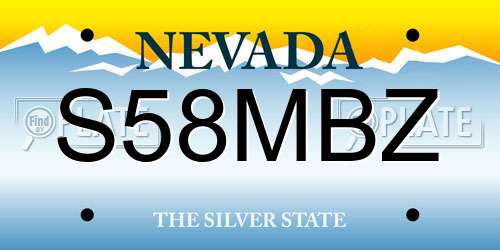 S58MBZ Nevada License Plate
