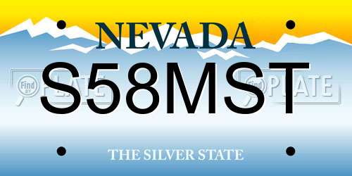 S58MST Nevada License Plate