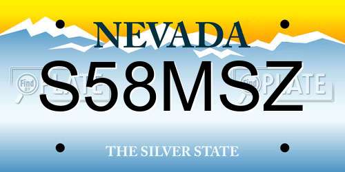 S58MSZ Nevada License Plate