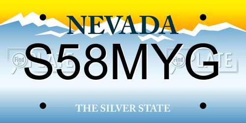 S58MYG Nevada License Plate