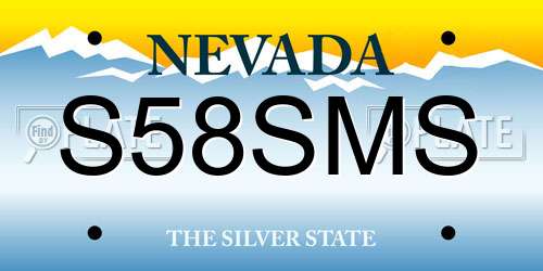S58SMS Nevada License Plate