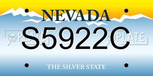 S5922C Nevada License Plate