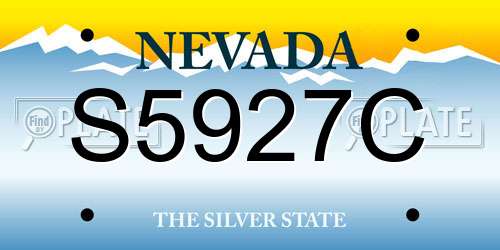 S5927C Nevada License Plate